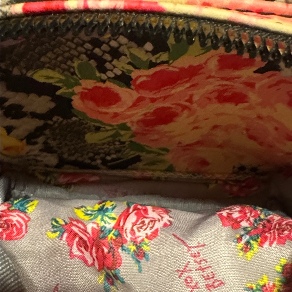 Betsey Johnson Floral Dog Mini Black and Pink Backpack, EUC - Picture 3 of 6